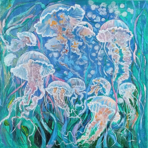 Le meduse bianche. by Viktoriya Filipchenko, Painting for Sale on Select