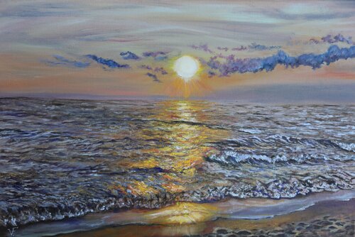 Oceano al tramonto. by Viktoriya Filipchenko, Painting for Sale on Select