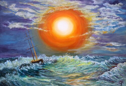 Nel chiaro di Luna. by Viktoriya Filipchenko, Painting for Sale on Select