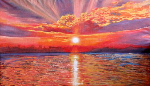 Tramonto.. by Viktoriya Filipchenko, Painting for Sale on Select