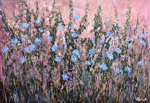 Campo di fiori. Fiordaliso. by Viktoriya Filipchenko, Painting for Sale on Select