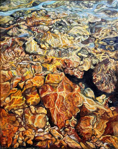 The stones under the water. by Viktoriya Filipchenko, Painting for Sale on Select