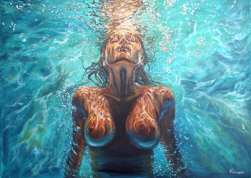 "Underwater". by Viktoriya Filipchenko, Painting for Sale on Select