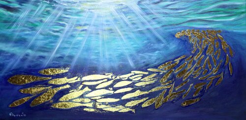 I Pesci d'oro. by Viktoriya Filipchenko, Painting for Sale on Select