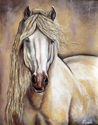 Il Cavallo Dorato. by Viktoriya Filipchenko, Painting for Sale on Select