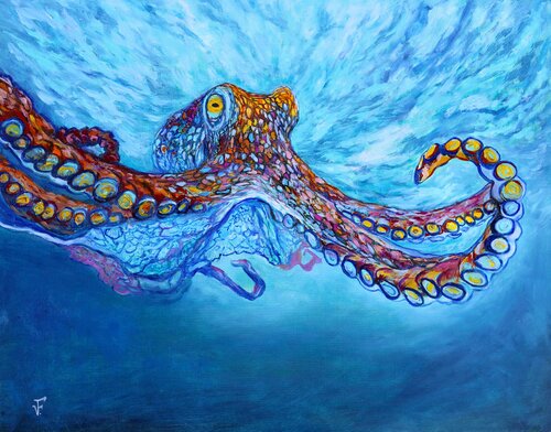 Octopus. by Viktoriya Filipchenko, Painting for Sale on Select