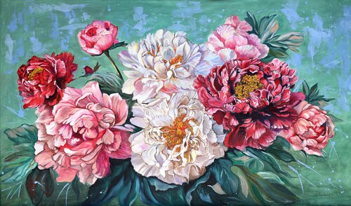 Peonies. by Viktoriya Filipchenko, Painting for Sale on Select