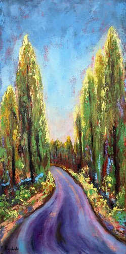 Sentiero dei cipressi. von Viktoriya Filipchenko, Malerei kaufen auf Select
