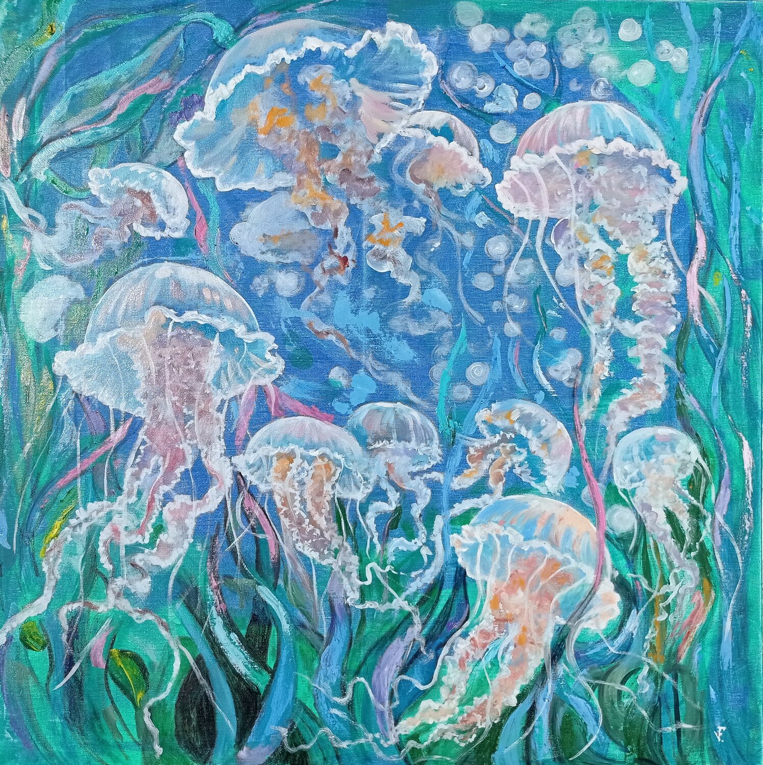 Le meduse bianche. Viktoriya Filipchenko Original painting for sale