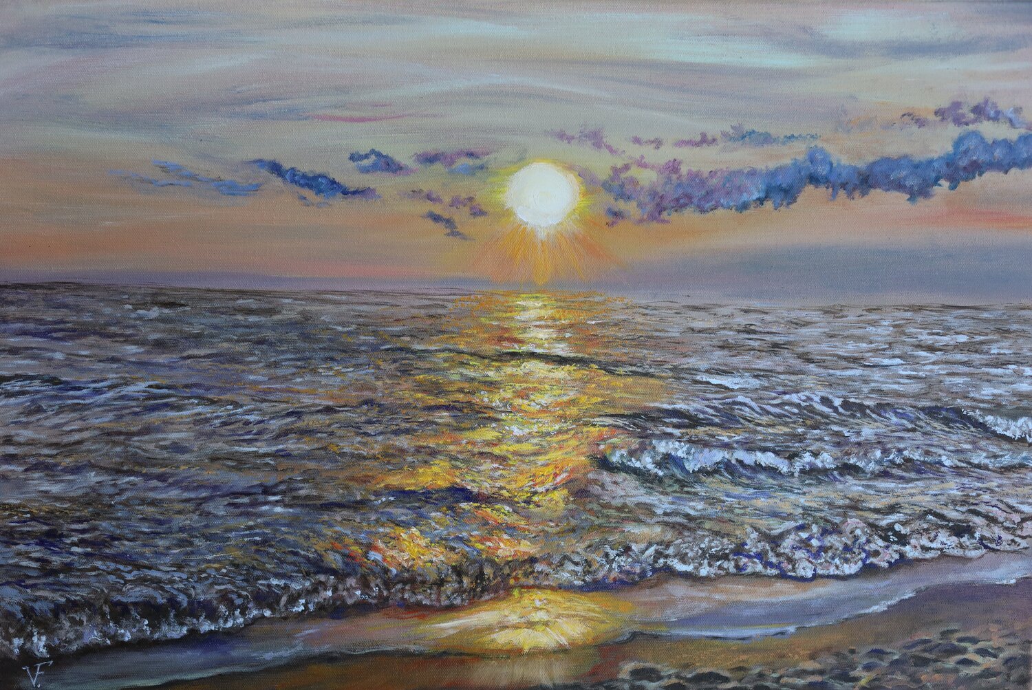 Oceano al tramonto. Viktoriya Filipchenko Original painting for sale