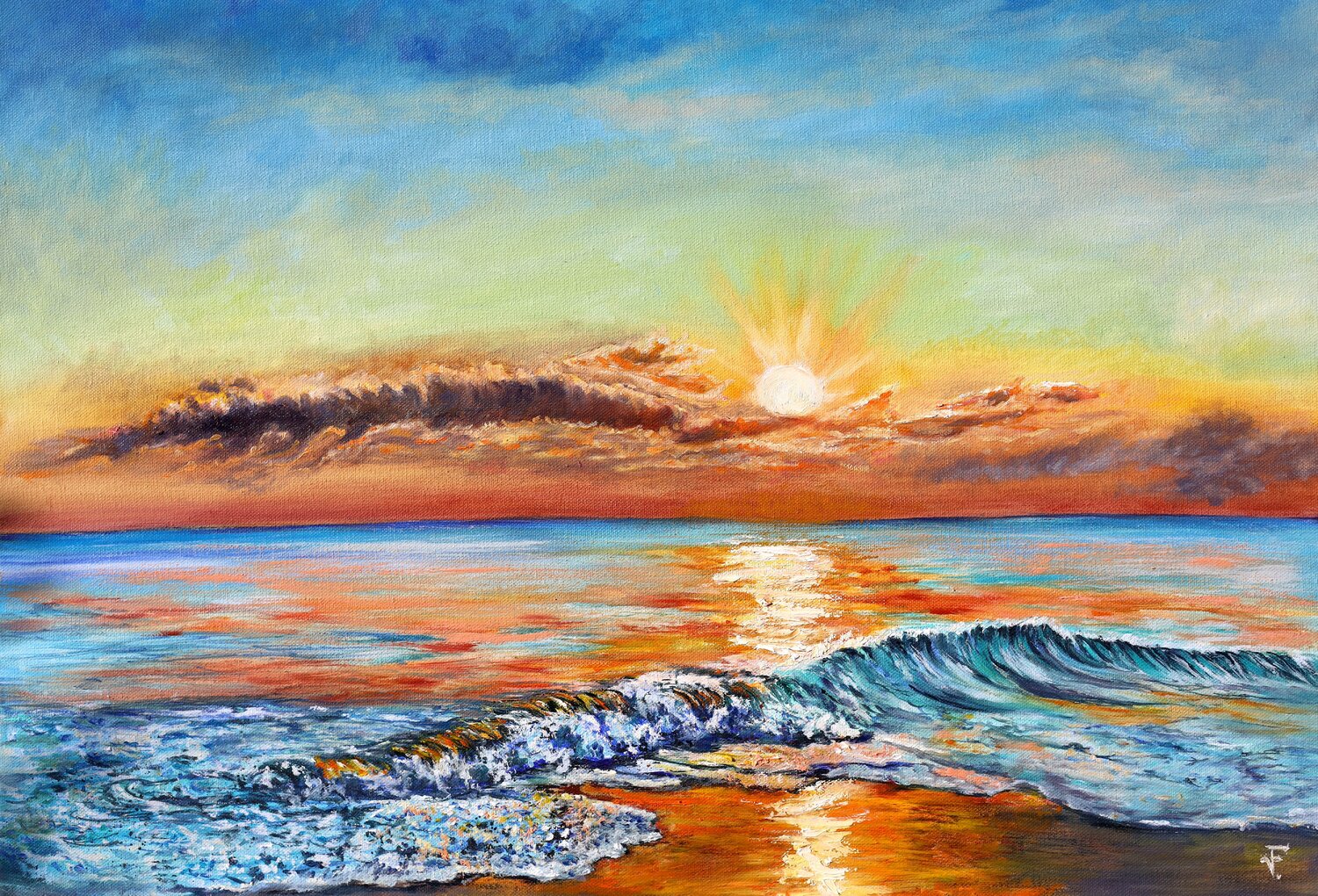 Mare al tramonto. Viktoriya Filipchenko Original painting for sale