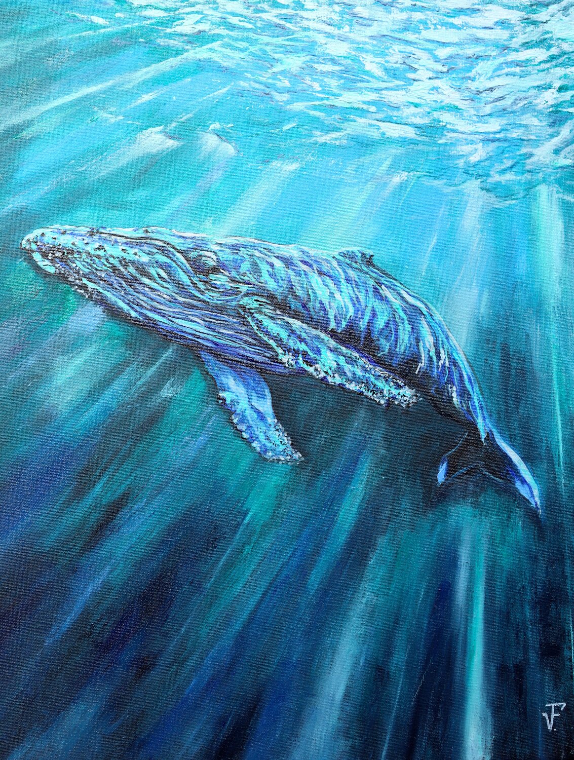 La Balena Blu. Viktoriya Filipchenko Original painting for sale
