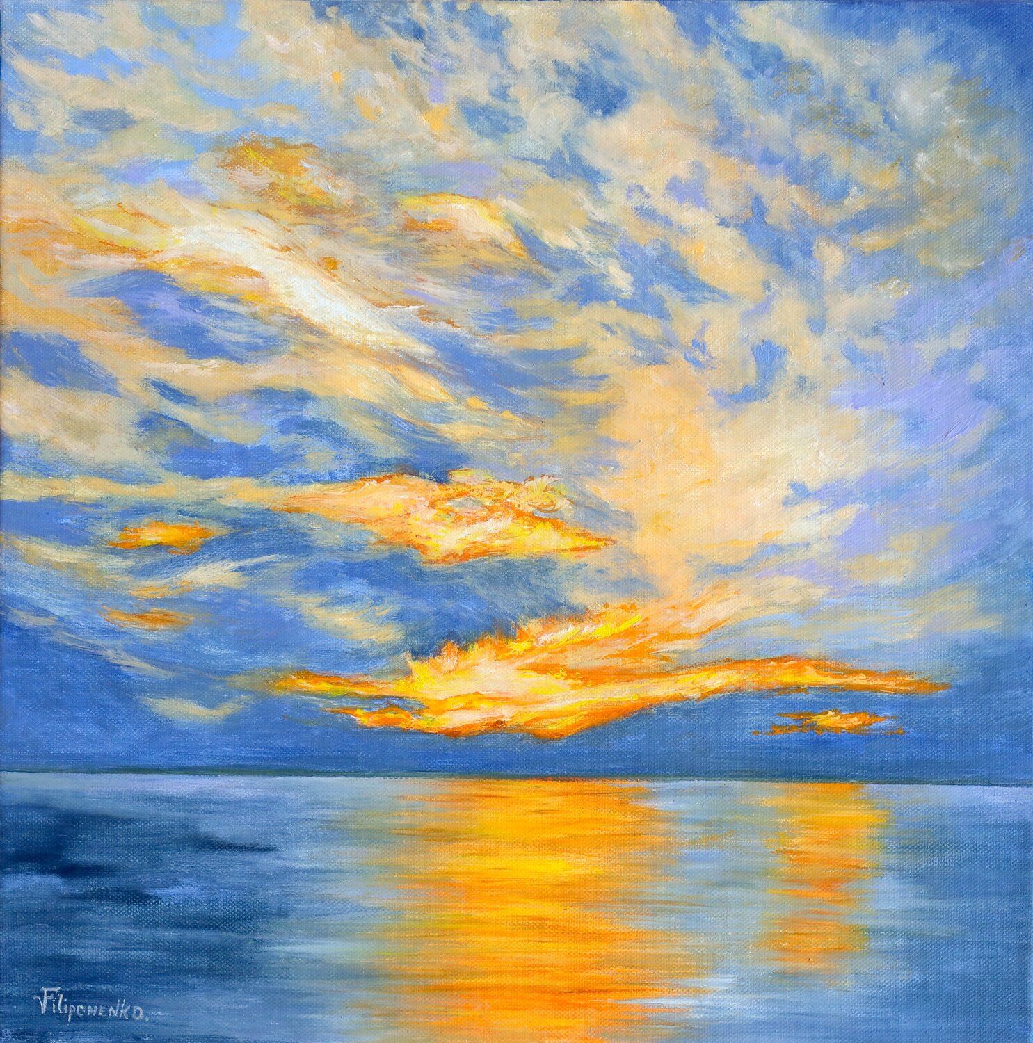 Il cielo al tramonto 2. Viktoriya Filipchenko Original painting for sale