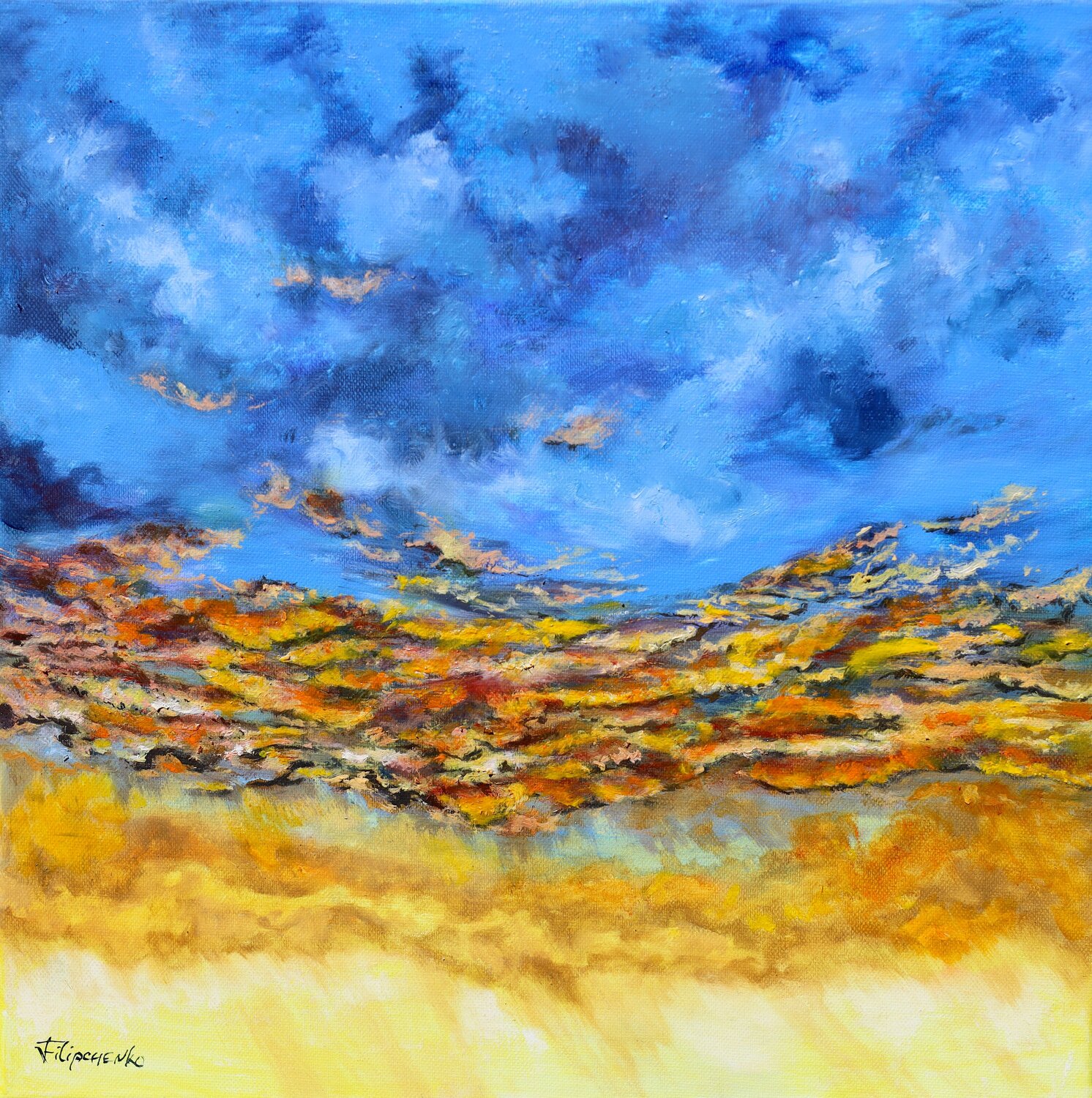 Golden Sky. Viktoriya Filipchenko Original painting for sale