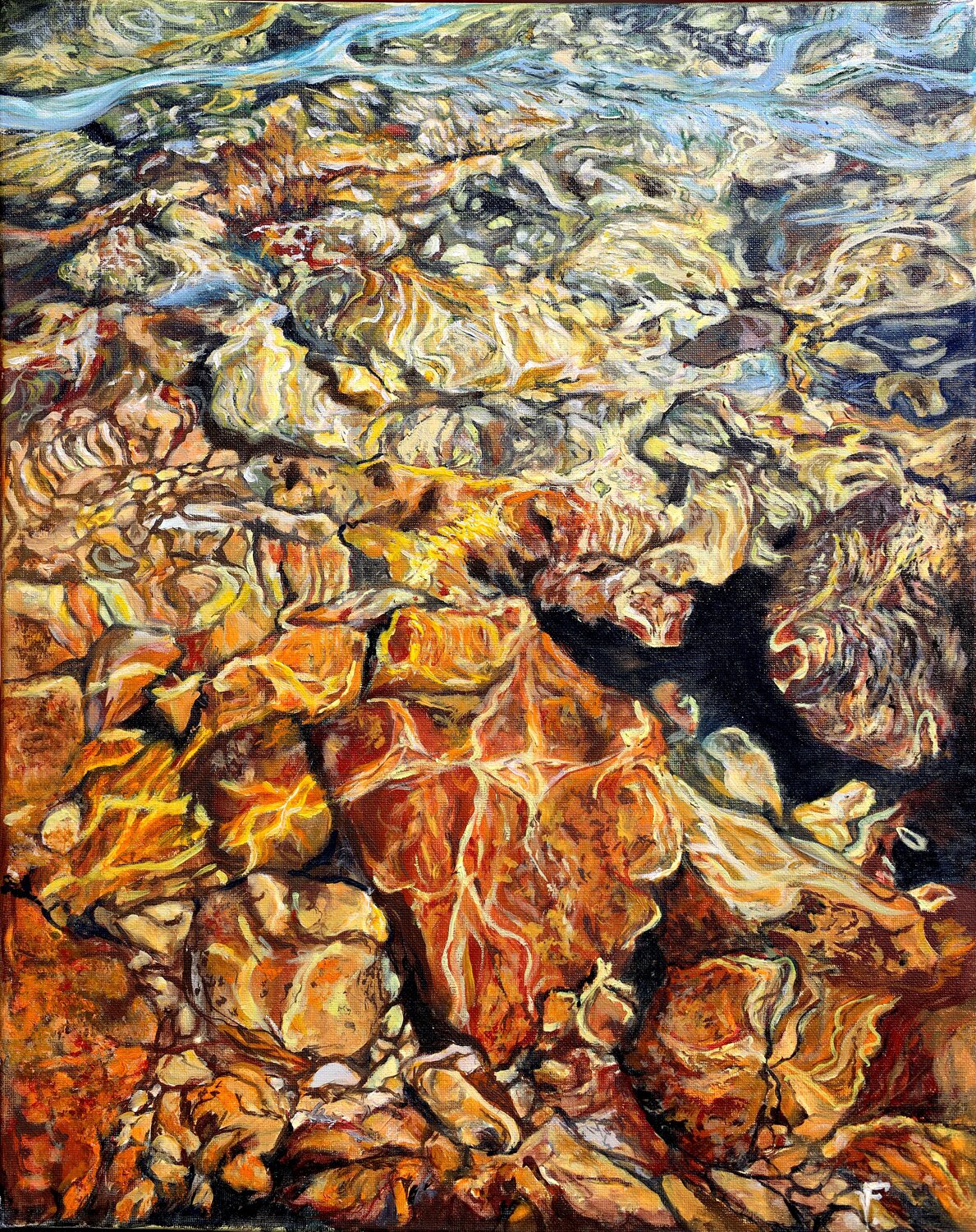The stones under the water. Viktoriya Filipchenko Original painting for sale