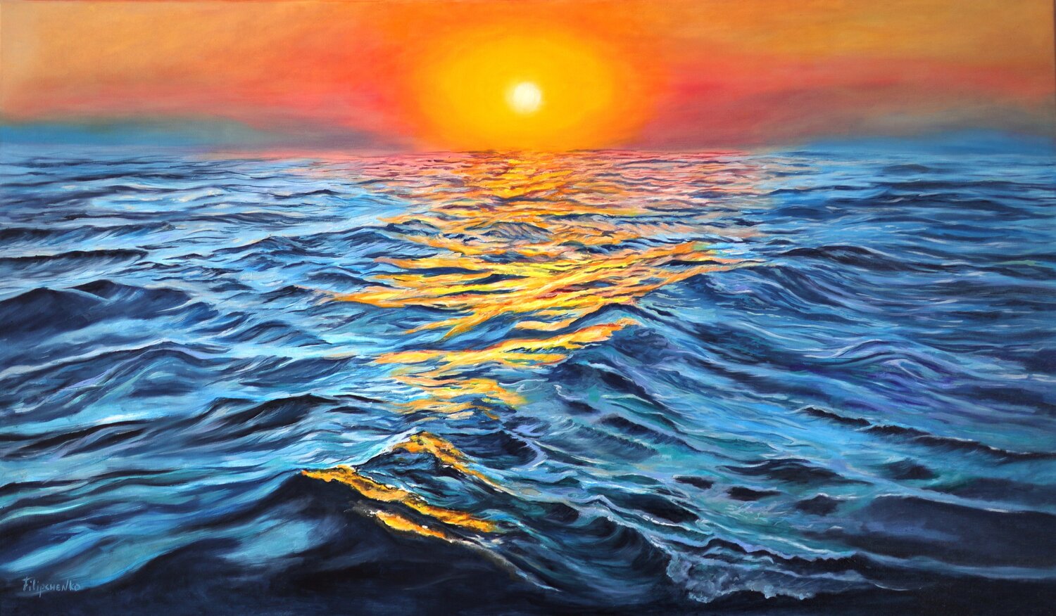 The Sea Sunset. Viktoriya Filipchenko Original painting for sale