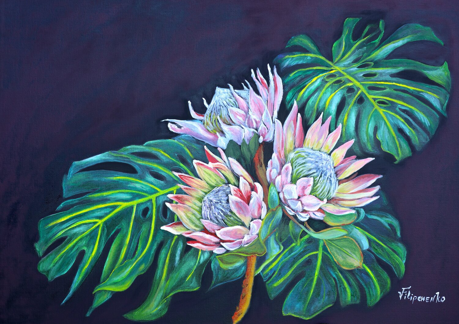 Protea. Viktoriya Filipchenko Original painting for sale