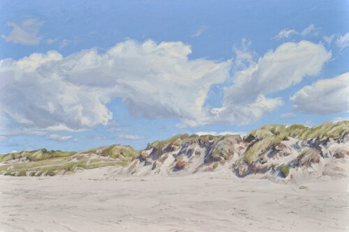 Nuages au-dessus des dunes by Anne Baudequin, Painting for Sale on Select