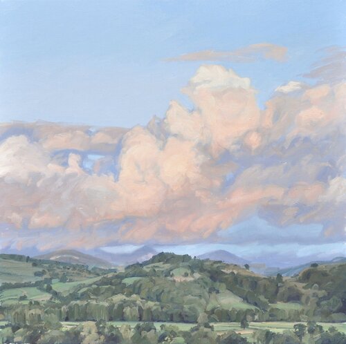 Vingt-août, roches de Mariol, coucher de soleil by Anne Baudequin, Painting for Sale on Select