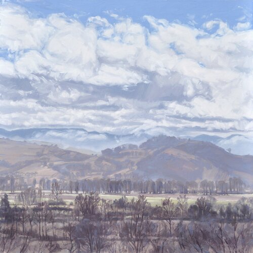 Deux février, nuages sur le mont Mariol by Anne Baudequin, Painting for Sale on Select