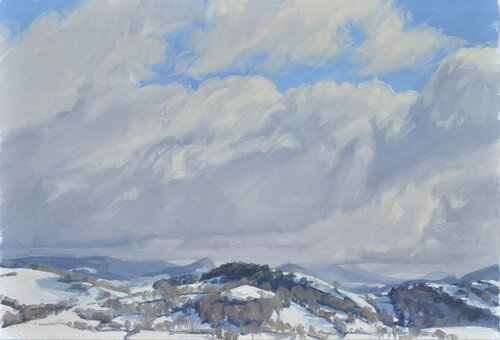 Dix-neuf janvier, neige sur les Monts du Velay by Anne Baudequin, Painting for Sale on Select