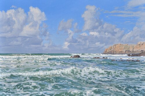 La Pointe de Kerroux, lumière du matin by Anne Baudequin, Painting for Sale on Select