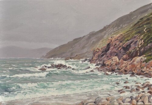 Côte de Galice, avant la pluie by Anne Baudequin, Painting for Sale on Select