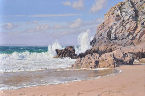 Bretagne, la vague by Anne Baudequin, Painting for Sale on Select