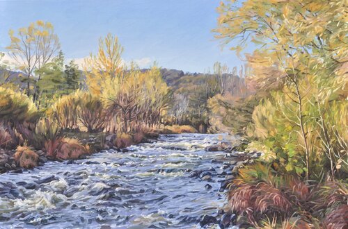 La Loire, matin d'automne by Anne Baudequin, Painting for Sale on Select