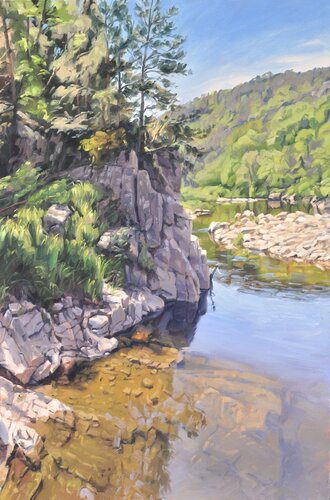 Rocher sur la Loire by Anne Baudequin, Painting for Sale on Select