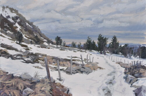 Lumière d'hiver sur le Mézenc by Anne Baudequin, Painting for Sale on Select
