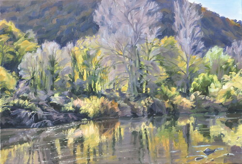 Reflets d'automne sur la Loire by Anne Baudequin, Painting for Sale on Select
