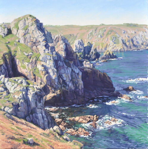 Cap Sizun, ombres sur la falaise by Anne Baudequin, Painting for Sale on Select