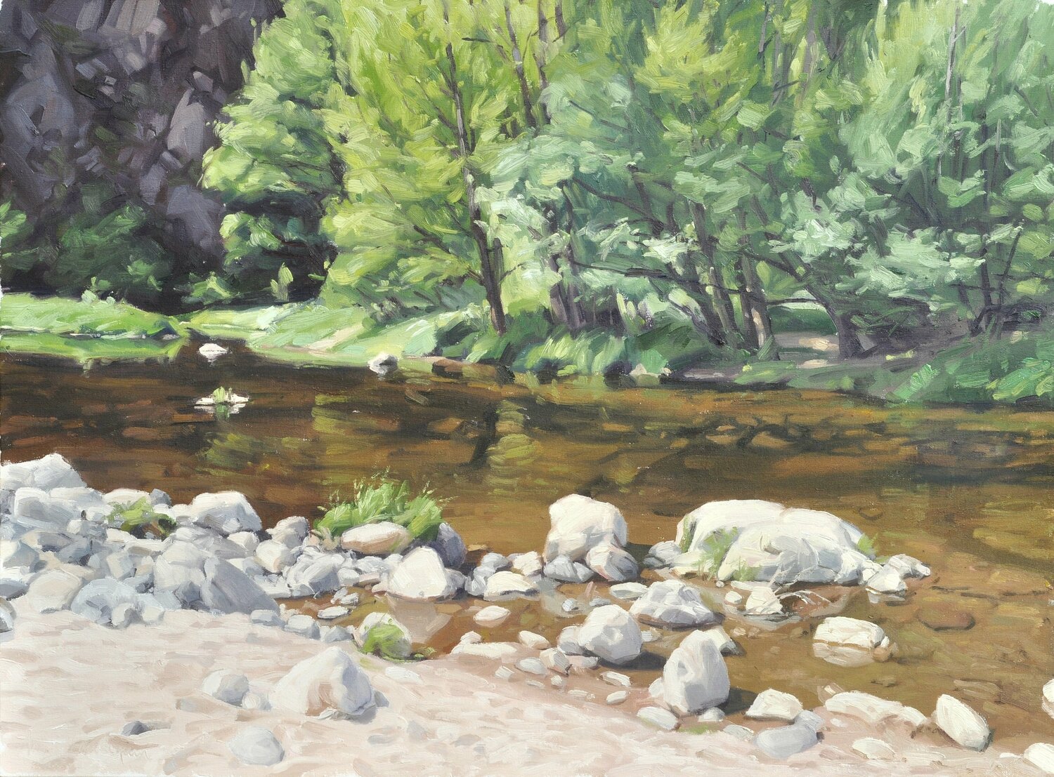 Rochers sur les bords de Loire Anne Baudequin Original painting for sale