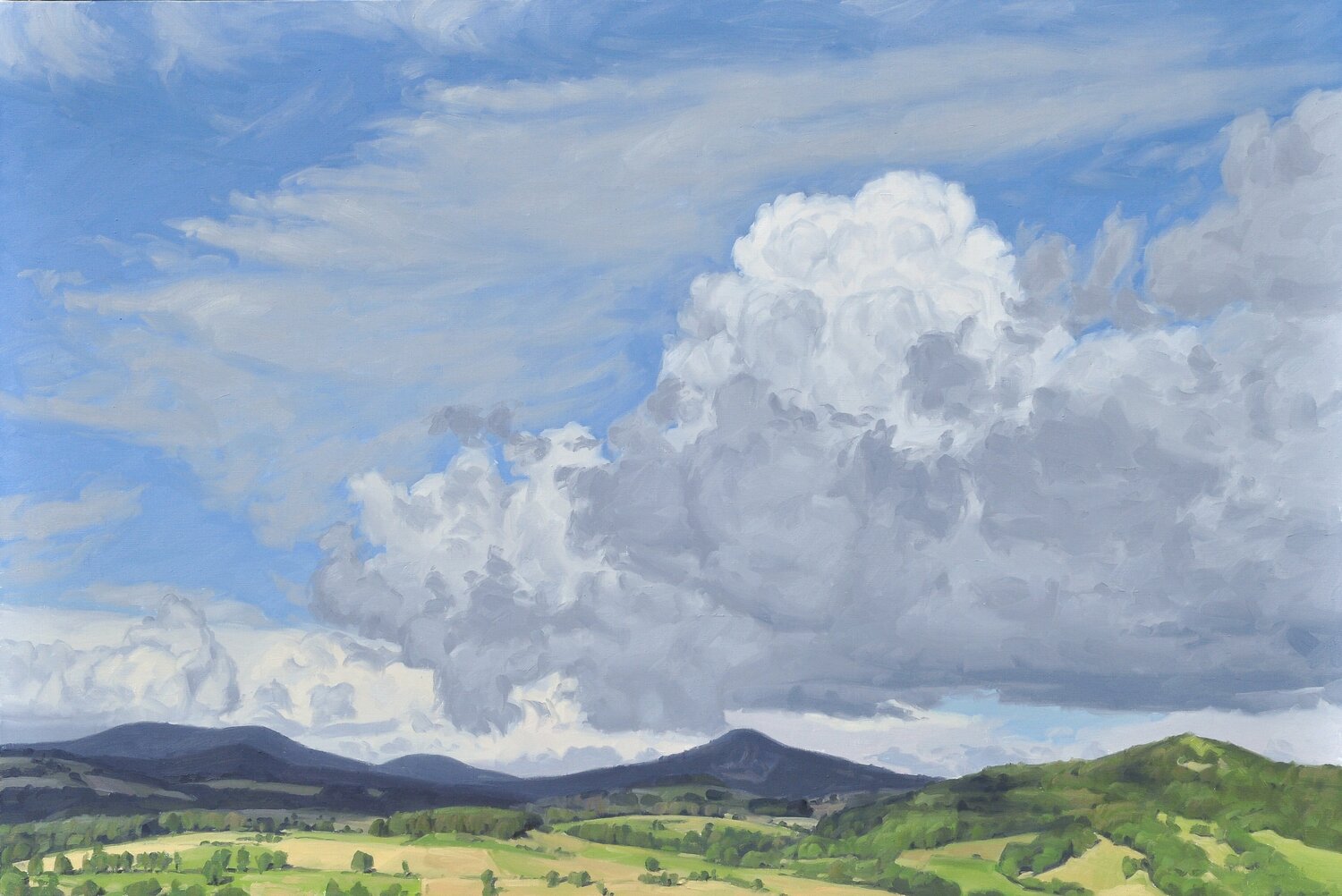 Vingt juin, nuages, suc de Jalore Anne Baudequin Original painting for sale