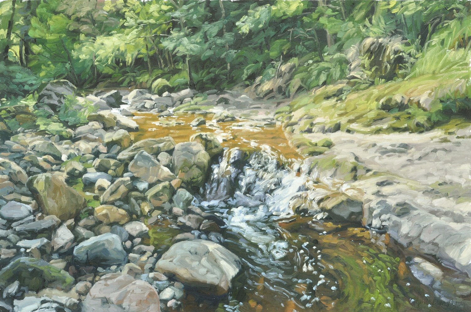 La Sumène, à travers roches Anne Baudequin Original painting for sale