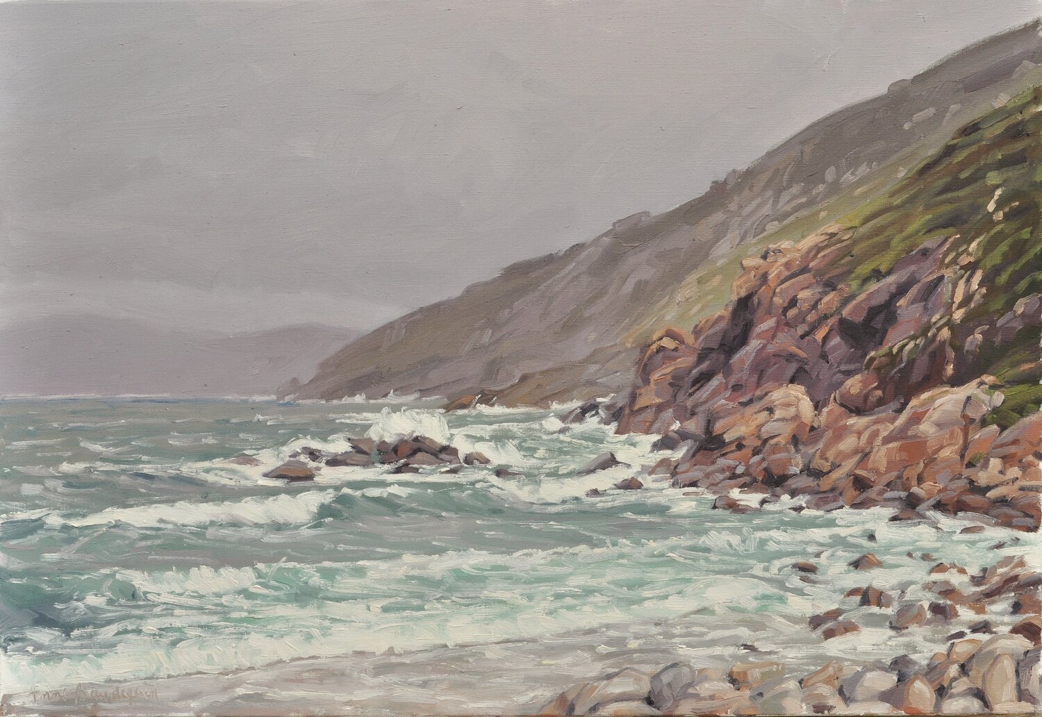 Côte de Galice, avant la pluie Anne Baudequin Original painting for sale