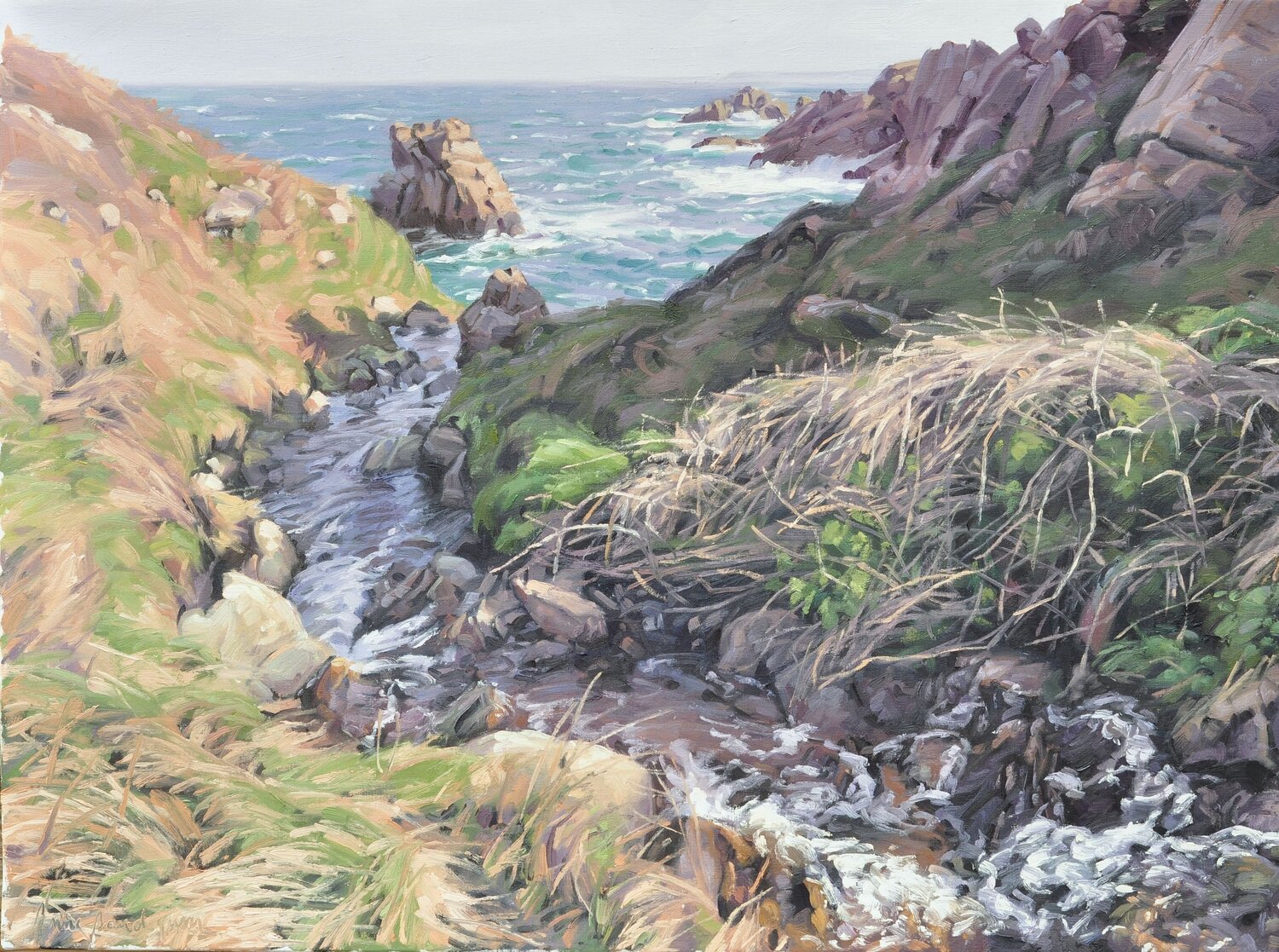 Bretagne,  ruisseau côtier Anne Baudequin Original painting for sale