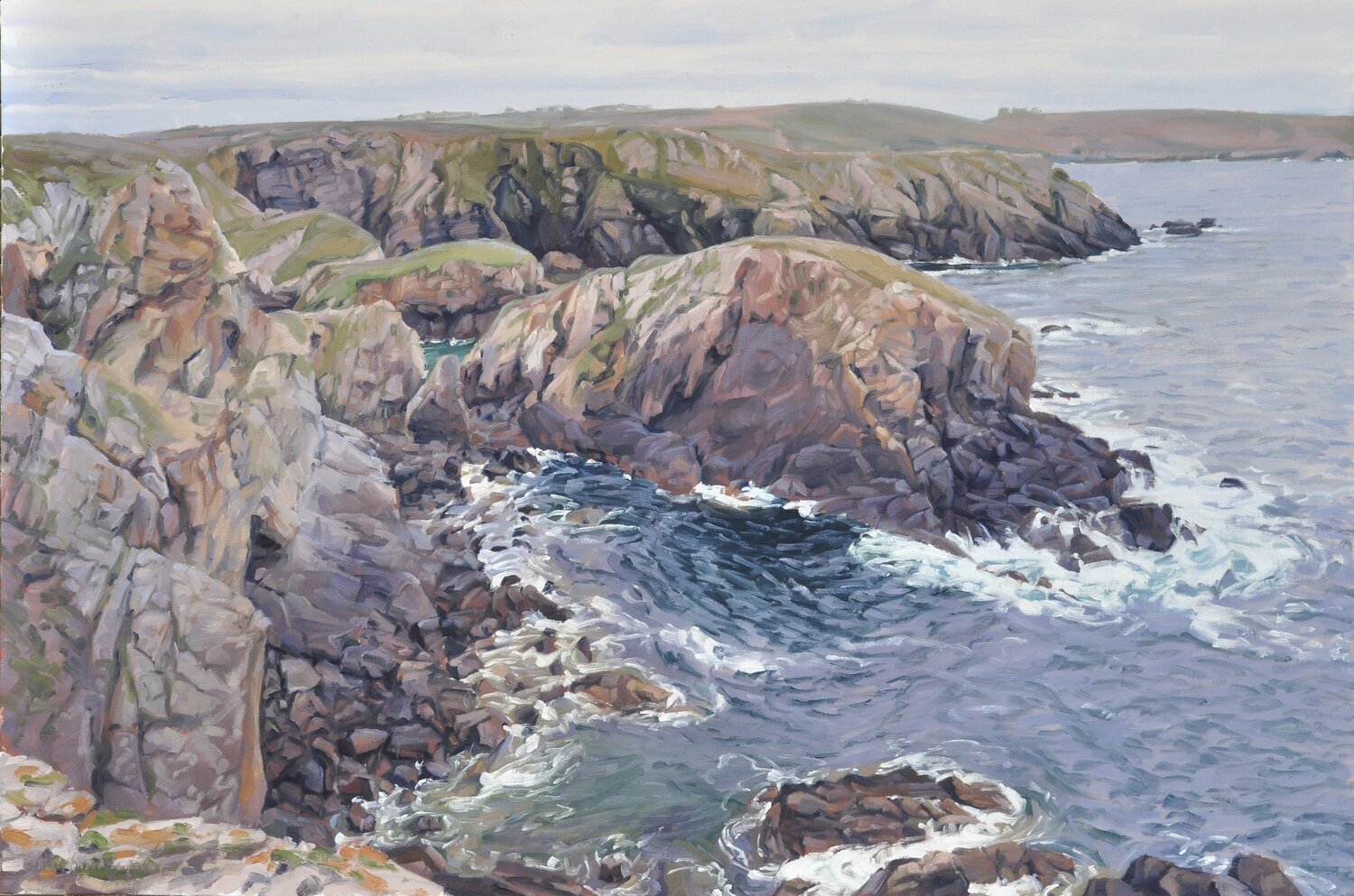 La Pointe du Van, ciel gris Anne Baudequin Original painting for sale