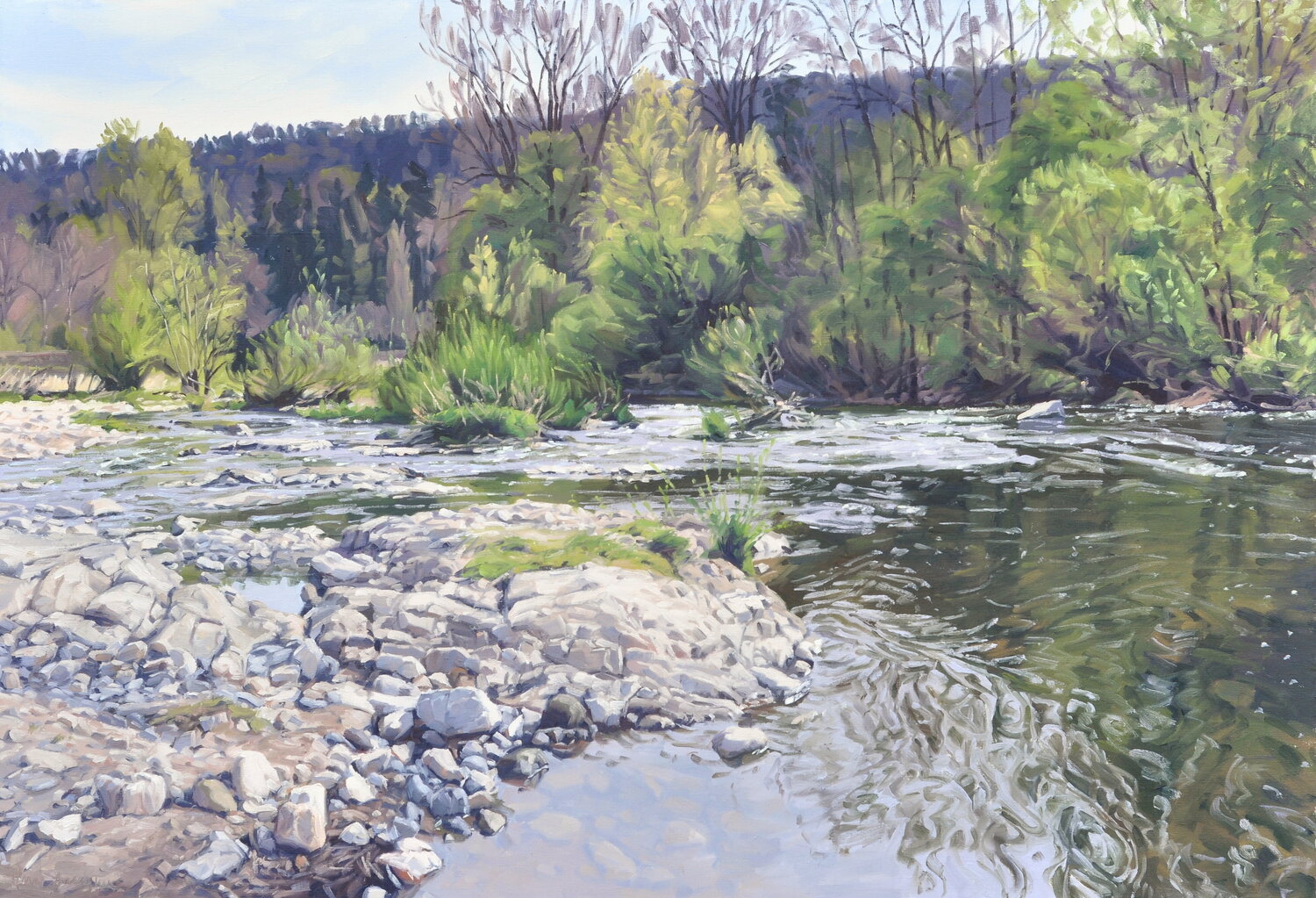 La Loire sauvage au printemps Anne Baudequin Original painting for sale