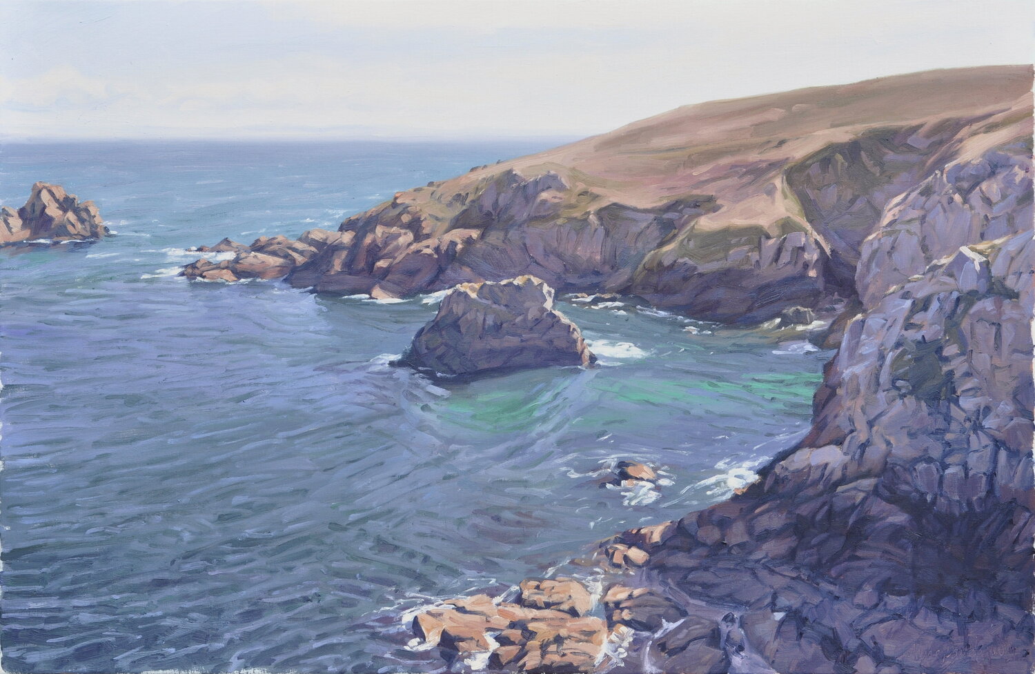 Cap Sizun, crique, lumière du matin Anne Baudequin Original painting for sale