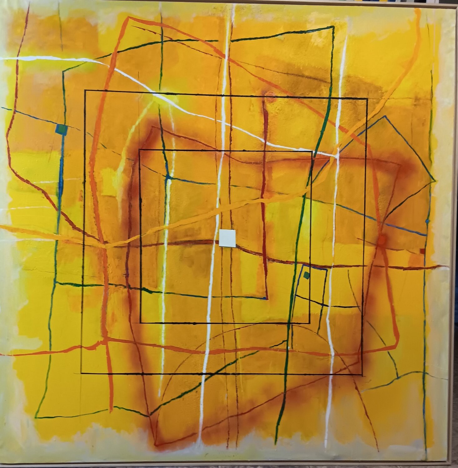 Baile de cuadrados 2 Pedro Carrasco Original painting for sale