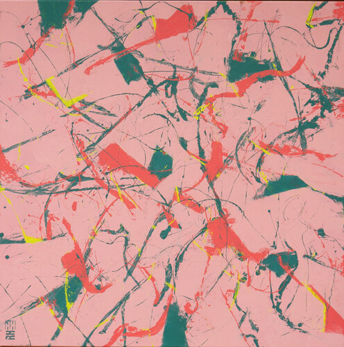 Fragments in pink square von Ronald Hunter, Malerei kaufen auf Select