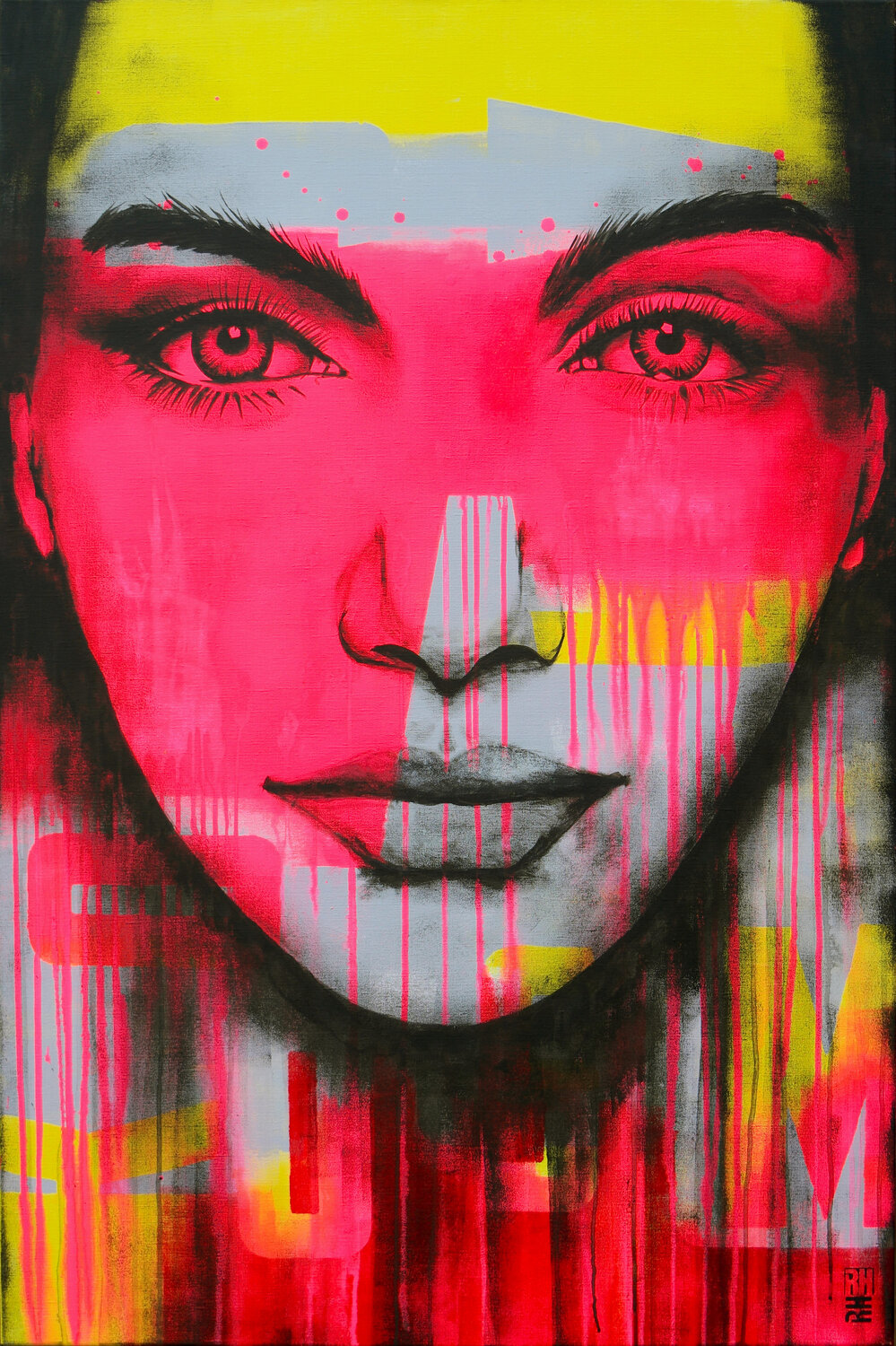 Bright Eyes - Pop Art Girl Ronald Hunter Originalgemälde zu verkaufen