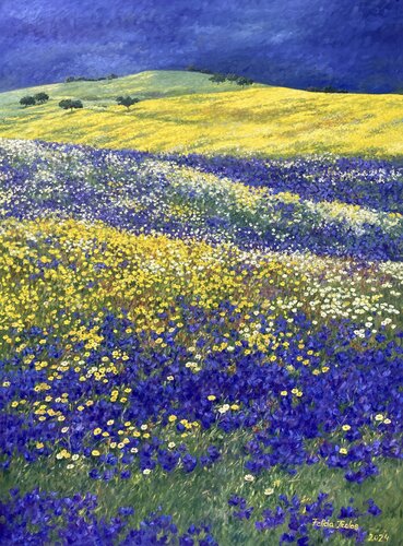 Ocean of Flowers by Felicia Trales, Painting for Sale on Select