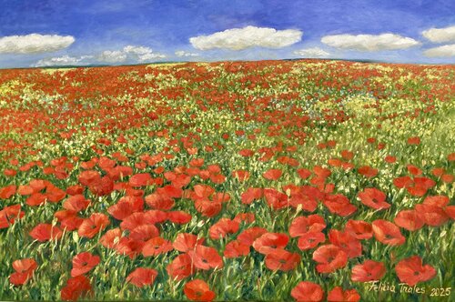 Red Field by Felicia Trales, Painting for Sale on Select
