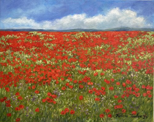 Poppies Field by Felicia Trales, Painting for Sale on Select