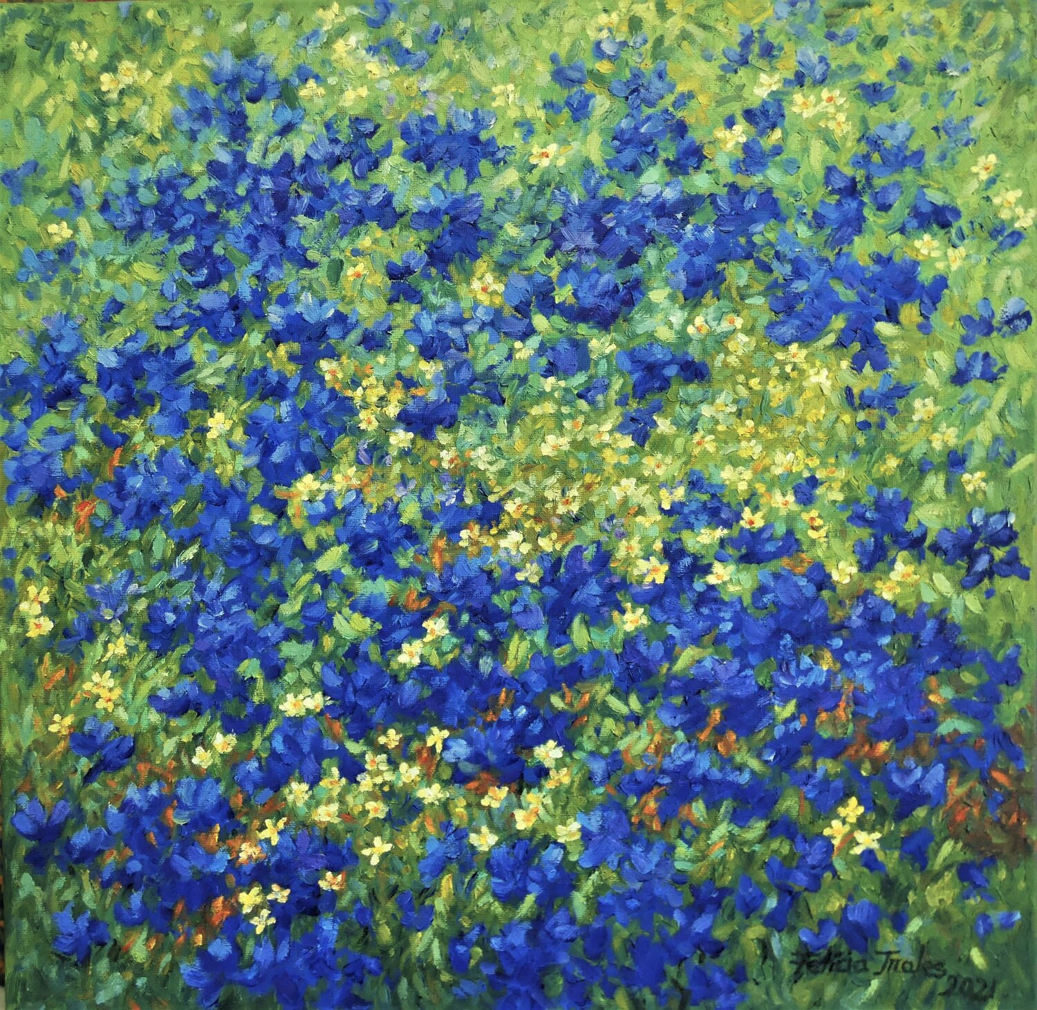 Blue Flowers Felicia Trales Original painting for sale