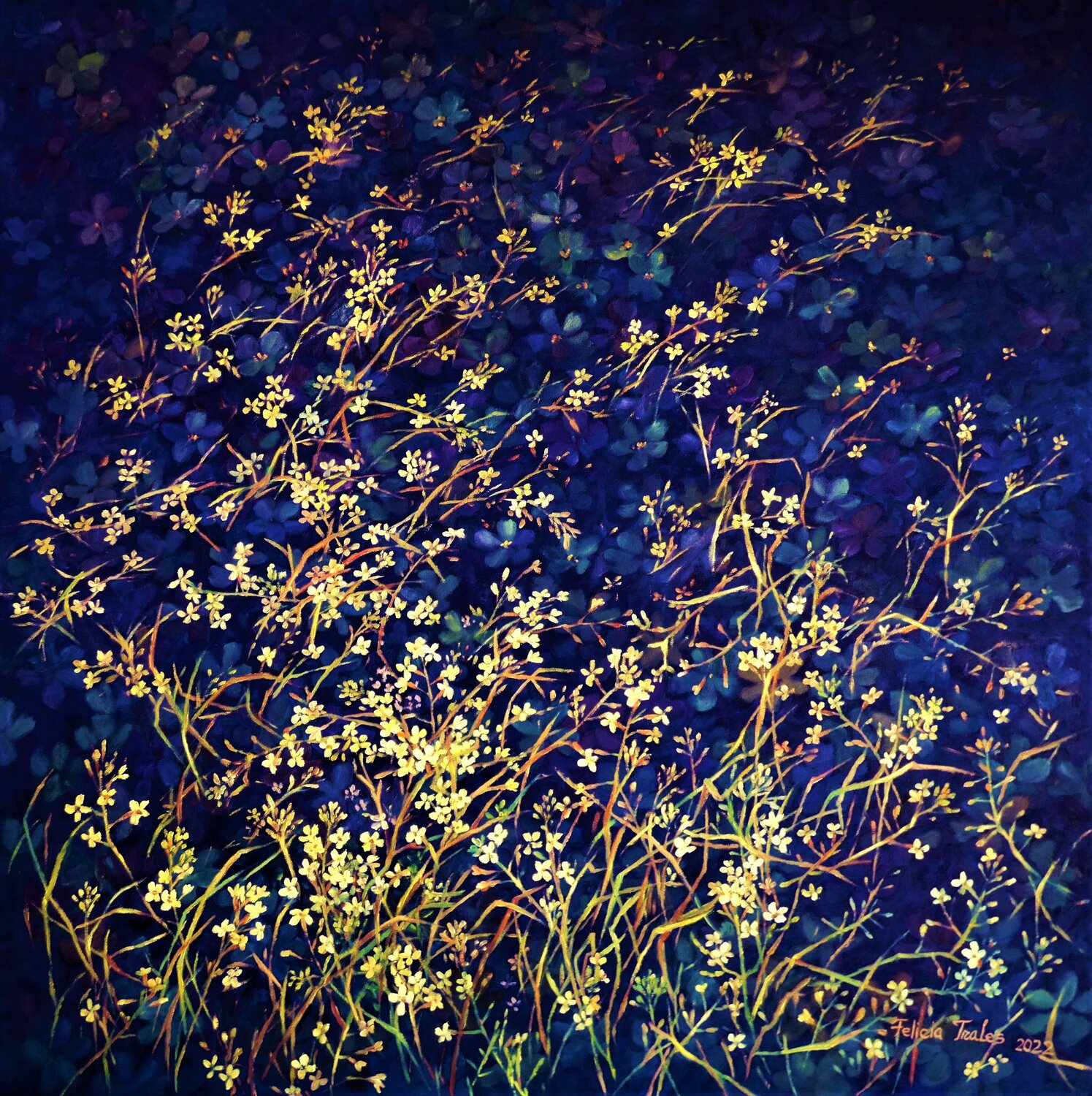 Lights on Deep Blue Felicia Trales Original painting for sale