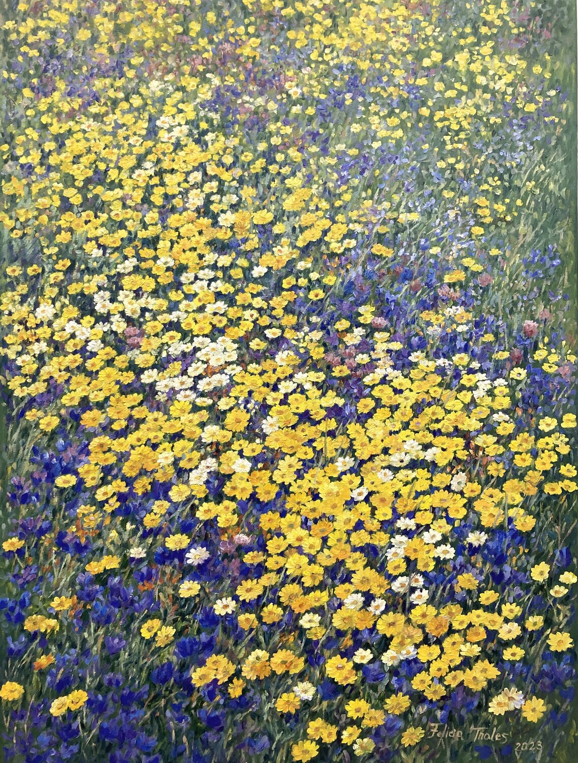 Wild Gold Flowers Felicia Trales Original painting for sale